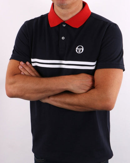 Sergio Tacchini Supermac Poloshirt Marineblau/Rot