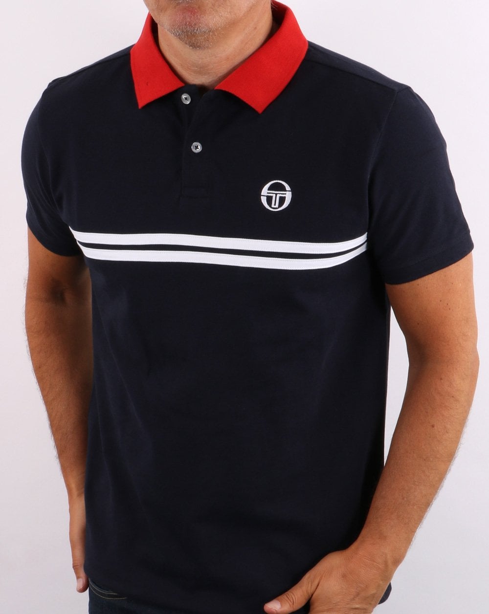 Sergio Tacchini Supermac Poloshirt Marineblau/Rot