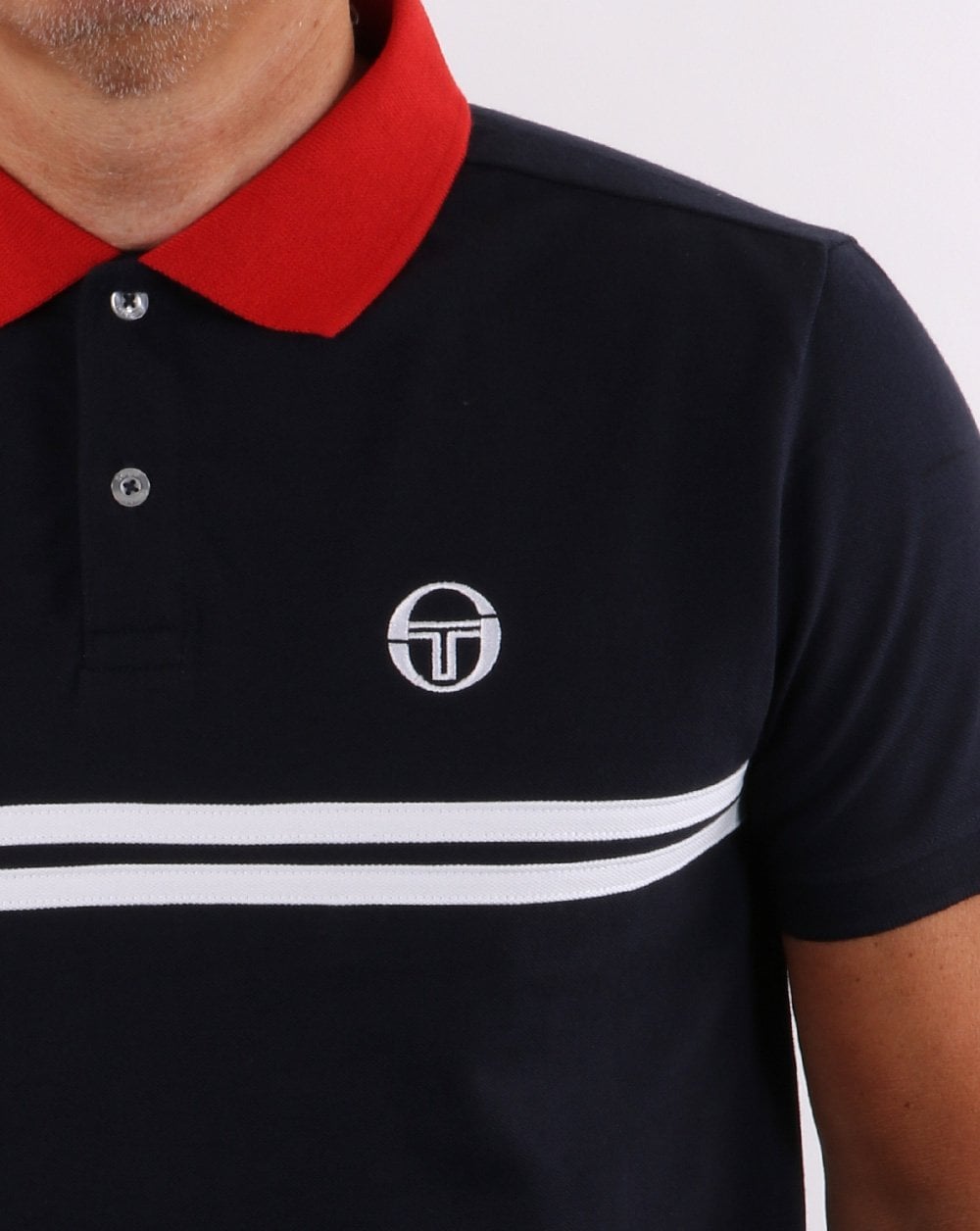 Sergio Tacchini Supermac Poloshirt Marineblau/Rot