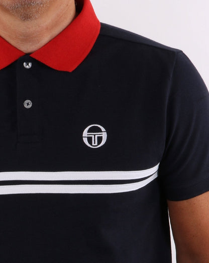 Sergio Tacchini Supermac Poloshirt Marineblau/Rot