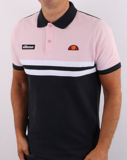Ellesse Rimini Split Poloshirt Marine/Rosa