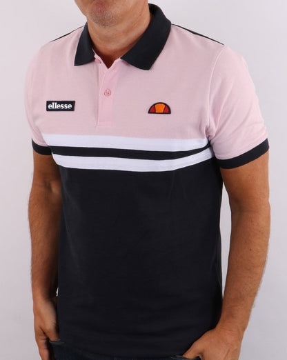 Ellesse Rimini Split Poloshirt Marine/Rosa