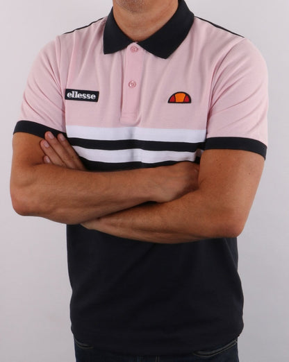 Ellesse Rimini Split Poloshirt Marine/Rosa