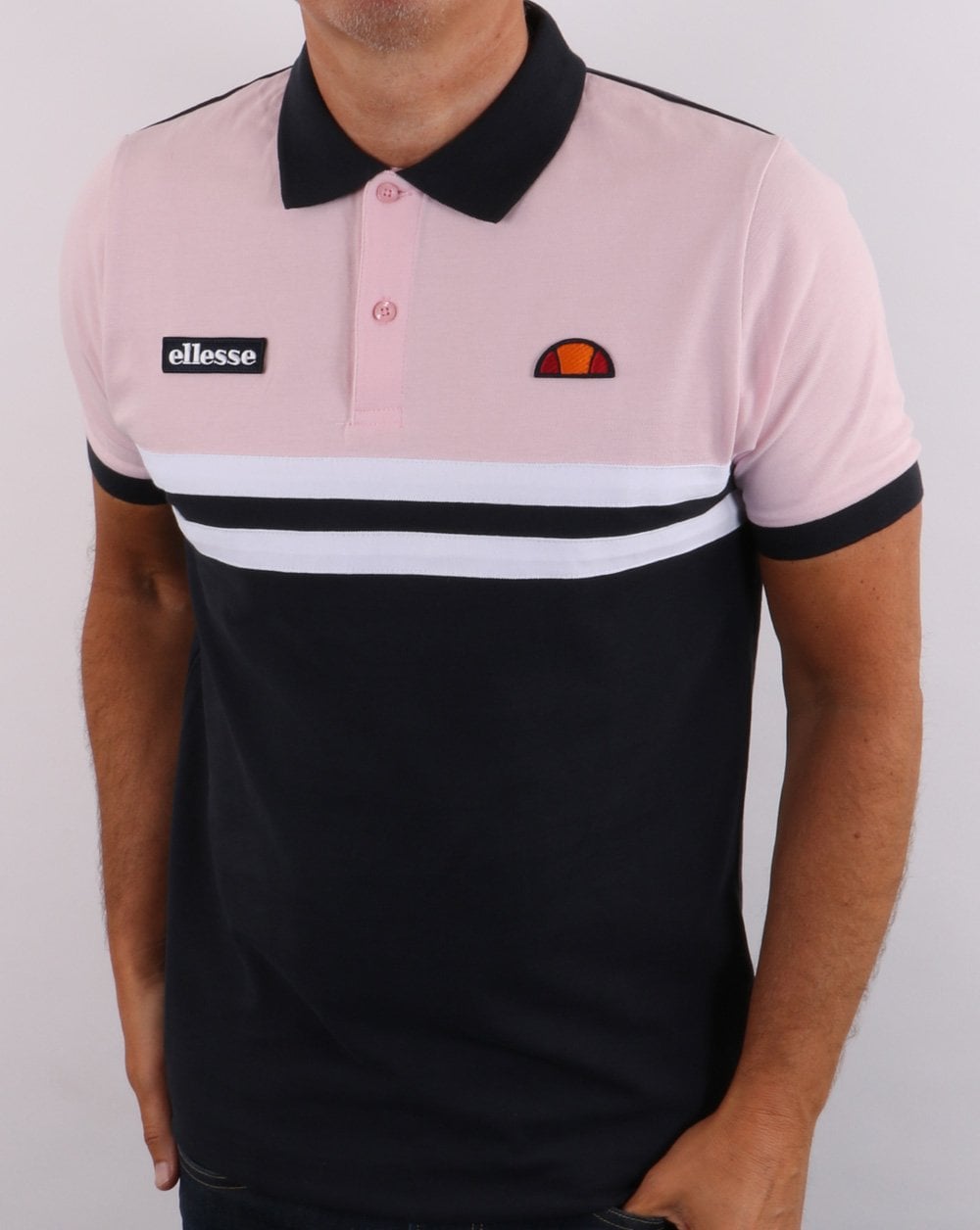 Ellesse Rimini Split Poloshirt Marine/Rosa