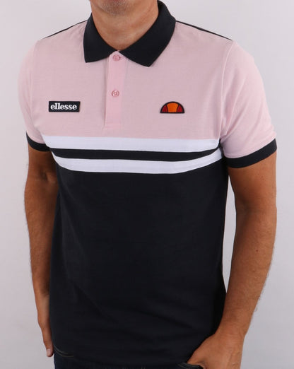 Ellesse Rimini Split Poloshirt Marine/Rosa