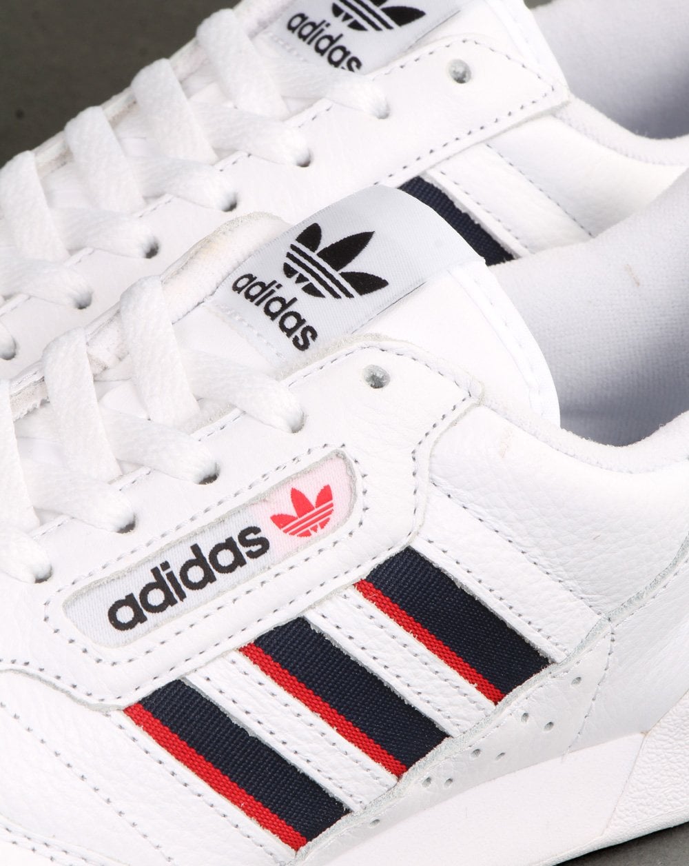 Adidas Continental 80 Trainers White - Navy Red Stripes