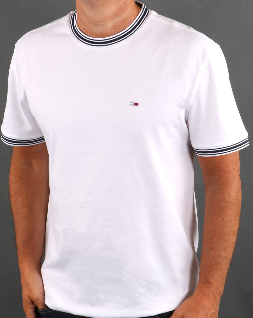Tommy Jeans – Ringer-T-Shirt in Weiß