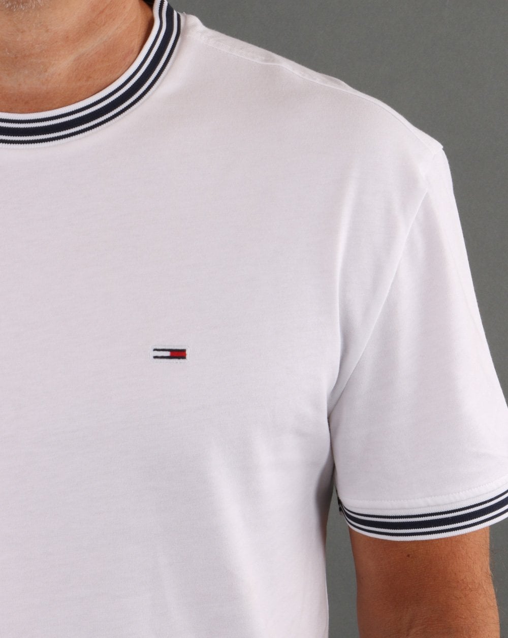 Tommy Jeans – Ringer-T-Shirt in Weiß