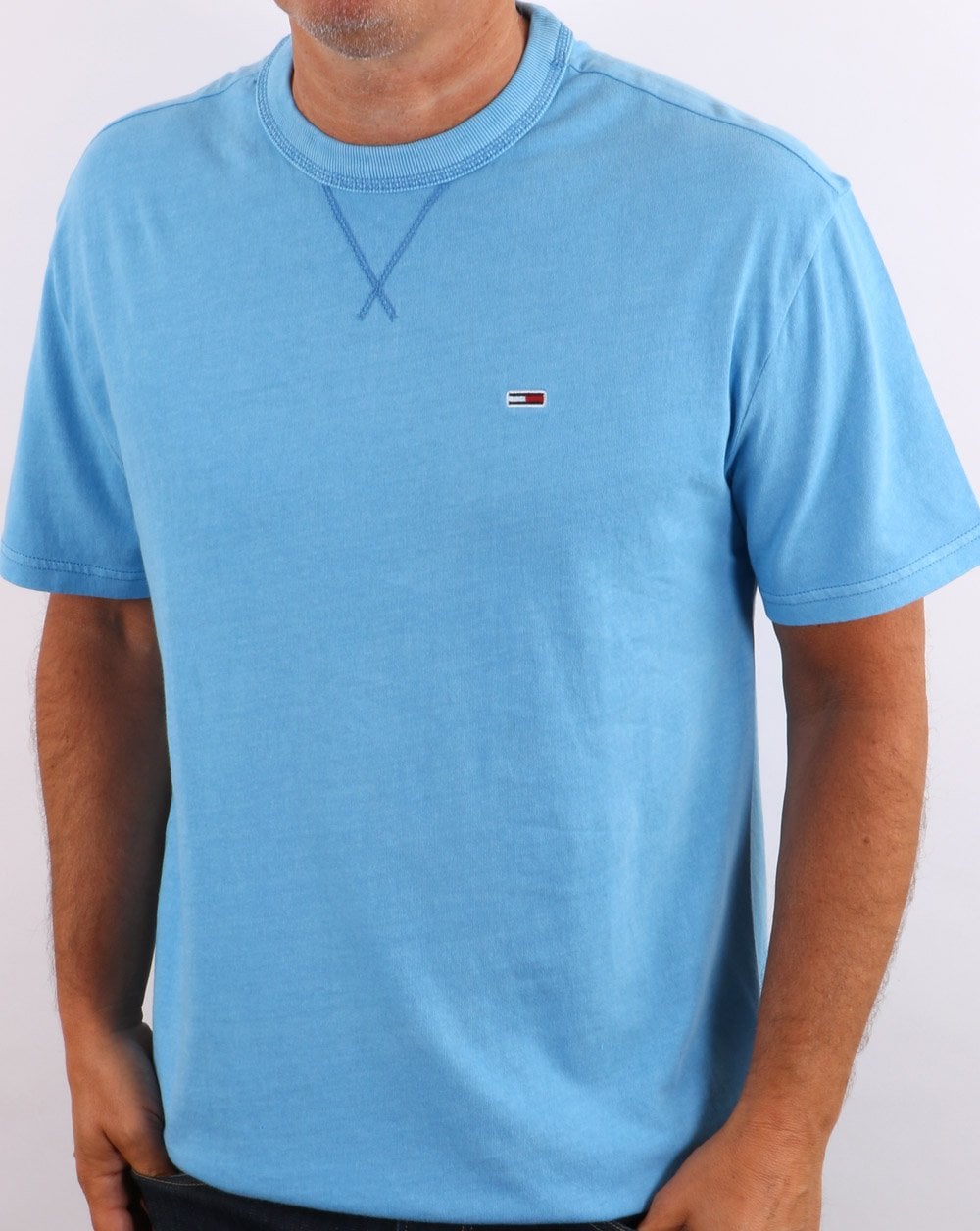 Tommy Jeans – Klassisches, verwaschenes T-Shirt in Blau