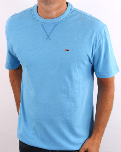 Tommy Jeans – Klassisches, verwaschenes T-Shirt in Blau