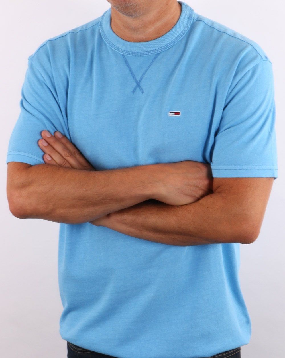 Tommy Jeans – Klassisches, verwaschenes T-Shirt in Blau