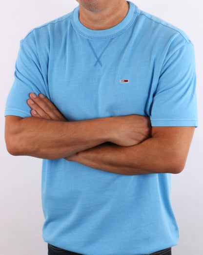 Tommy Jeans – Klassisches, verwaschenes T-Shirt in Blau
