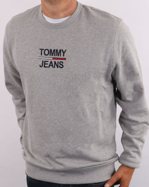 Tommy Jeans Essential Crew Neck Sweatshirt Light Grey Heather