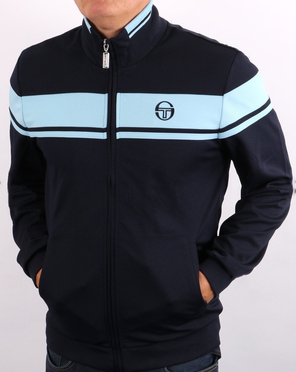 Sergio Tacchini Masters Tipped Track Top Marineblau/Himmelblau