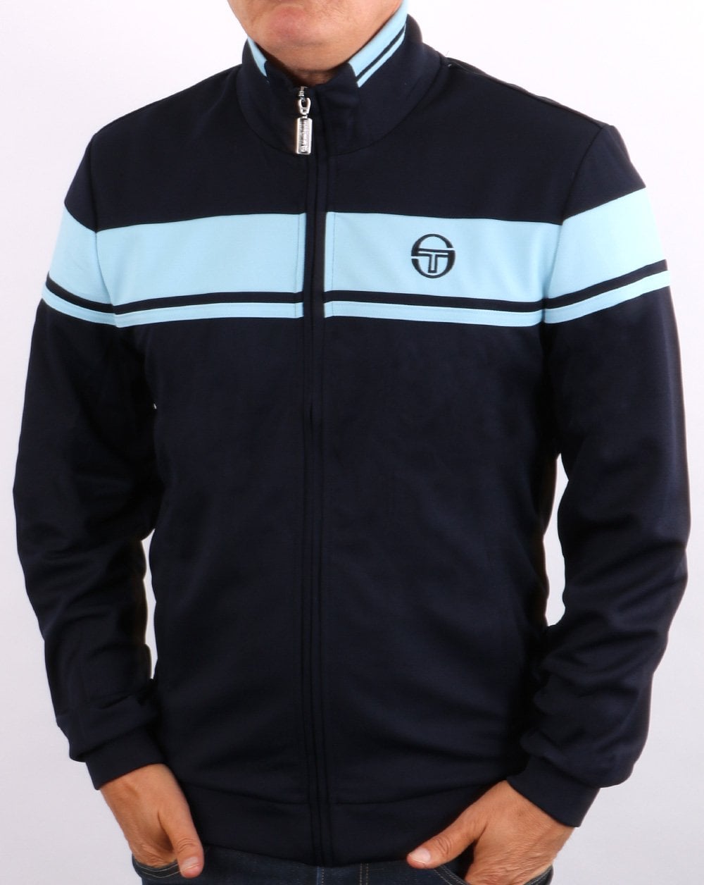 Sergio Tacchini Masters Tipped Track Top Marineblau/Himmelblau