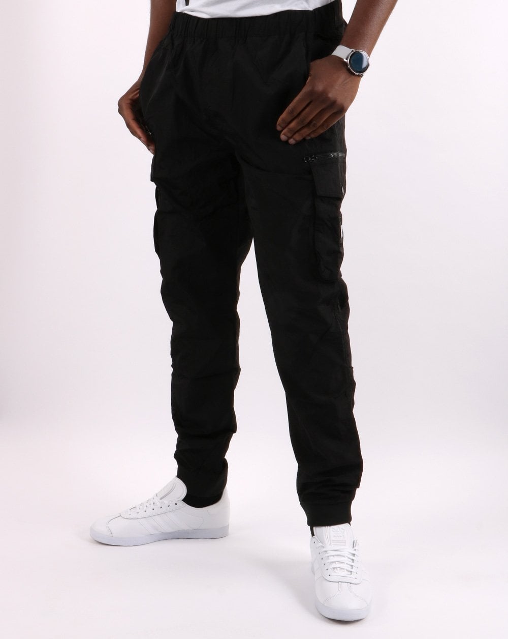 Weekend Offender Salvador Nylon Cargo Pants Black