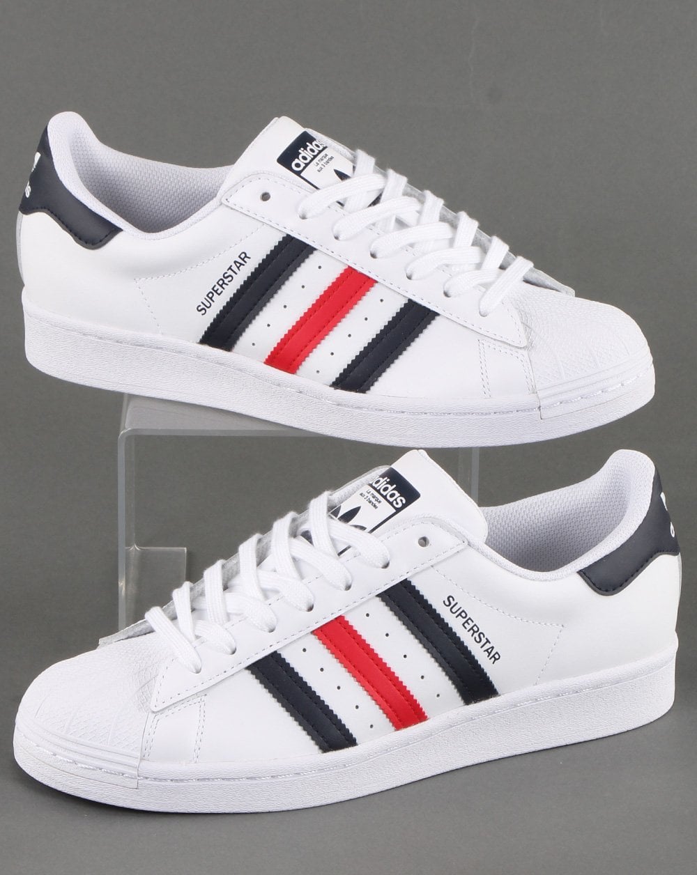 Adidas Superstar Sneakers Weiß/Rot/Marineblau