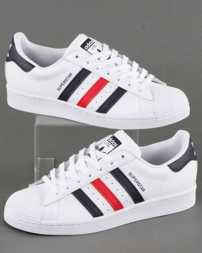 Adidas Superstar Sneakers Weiß/Rot/Marineblau