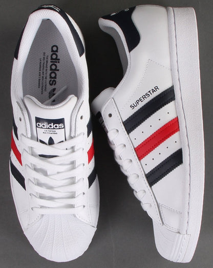 Adidas Superstar Sneakers Weiß/Rot/Marineblau