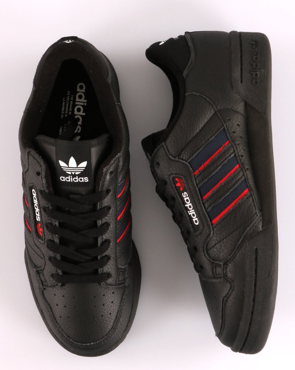 Adidas Continental 80 Stripes Sneakers Schwarz/Marineblau/Rot