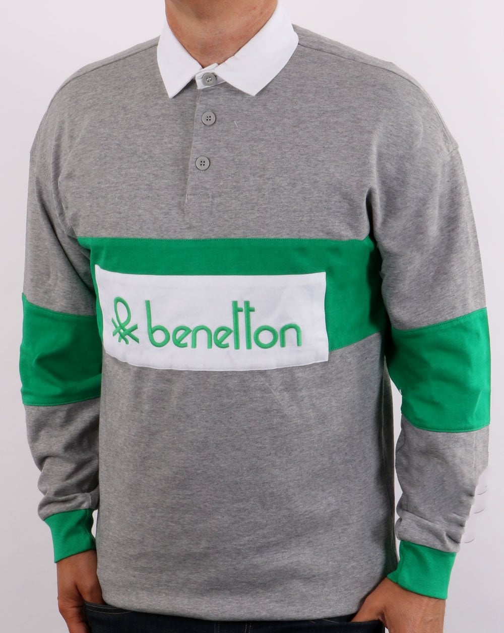 Benetton Rugby Shirt Grey
