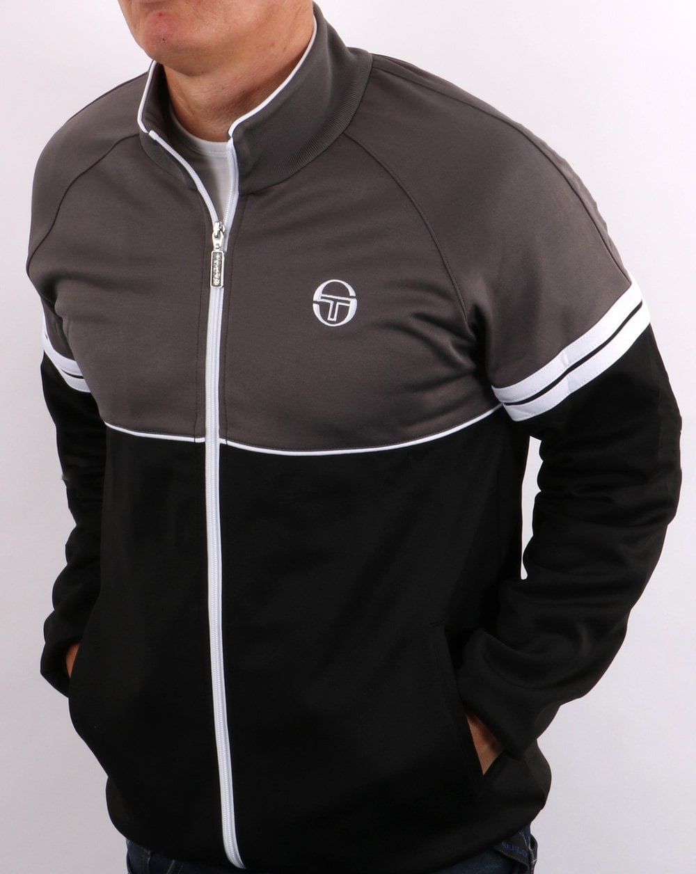 Sergio Tacchini Orion Track Top Charcoal Grey/Black