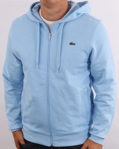 Lacoste – Kapuzenpullover mit durchgehendem Reißverschluss, Himmelblau