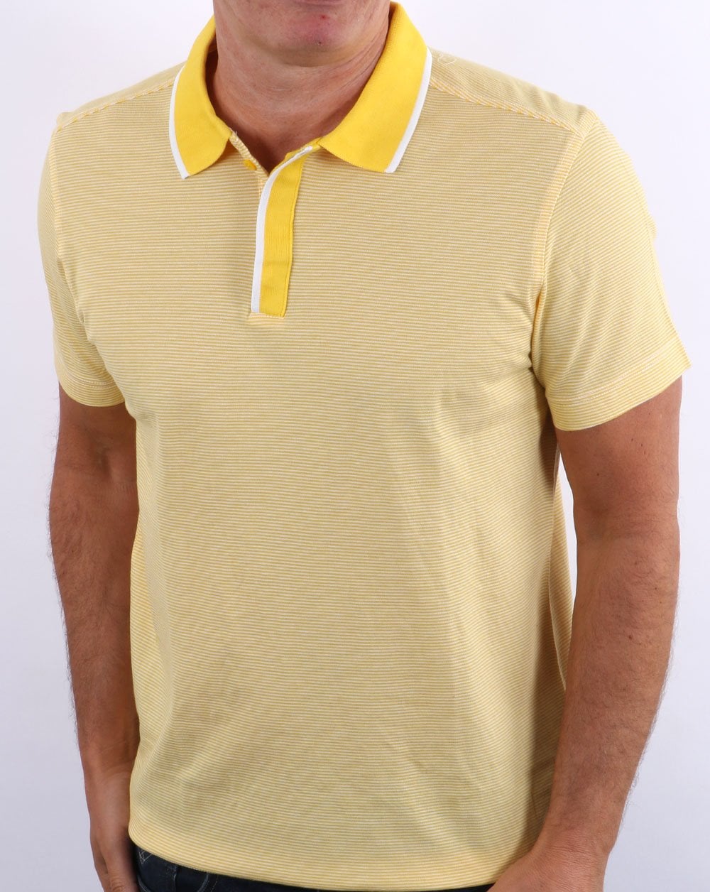 Benetton Gestreiftes Poloshirt Gelb