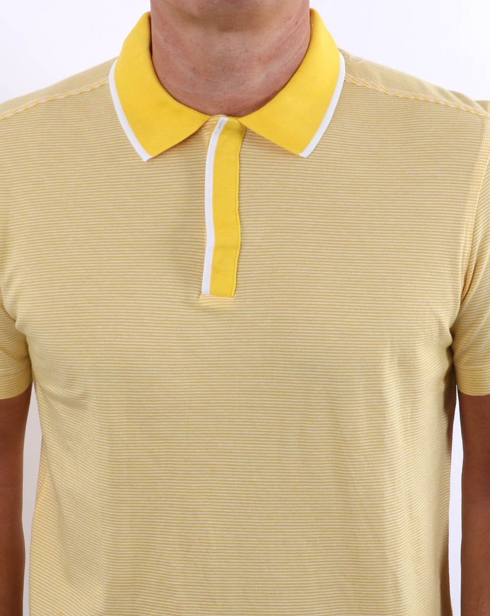 Benetton Gestreiftes Poloshirt Gelb