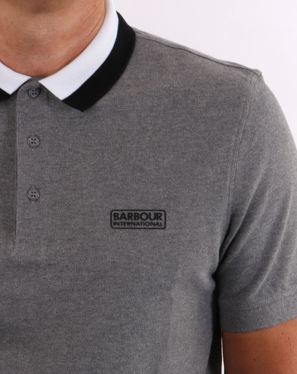 Barbour International Ampere Polo Graumeliert
