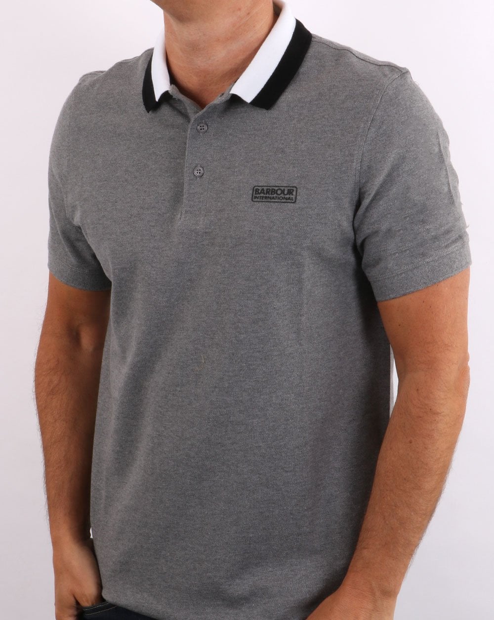 Barbour International Ampere Polo Graumeliert