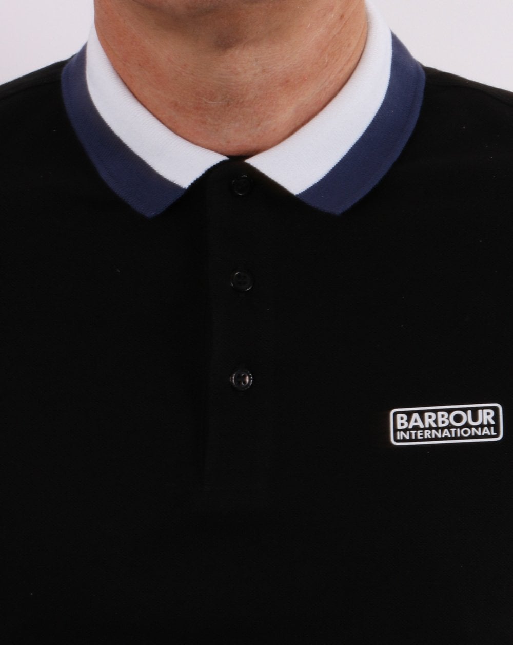 Barbour International Ampere Polo Schwarz/Blau