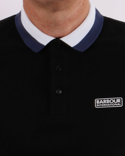Barbour International Ampere Polo Schwarz/Blau