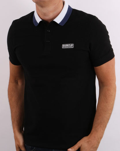 Barbour International Ampere Polo Schwarz/Blau