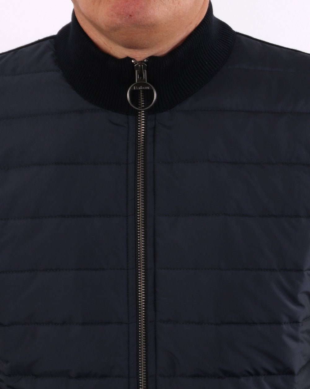 Barbour Baffle Zip Thru Marineblau