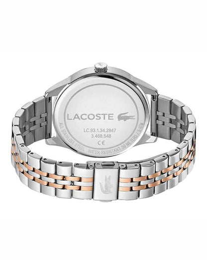 Lacoste Vienna Uhr Silber/Rotgold/Marineblau