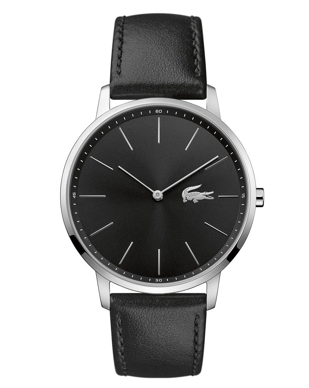 Lacoste Monduhr Schwarzes Leder