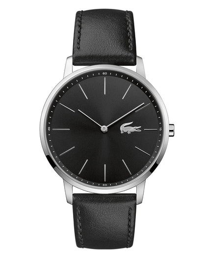 Lacoste Monduhr Schwarzes Leder