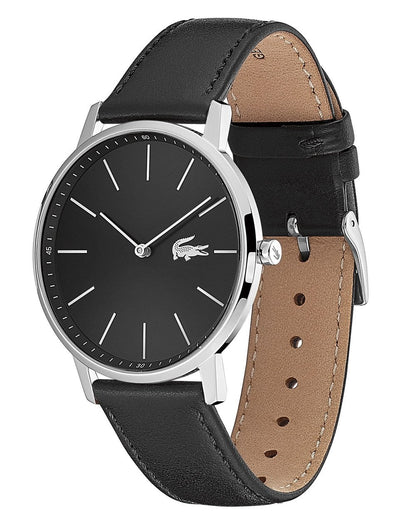 Lacoste Monduhr Schwarzes Leder