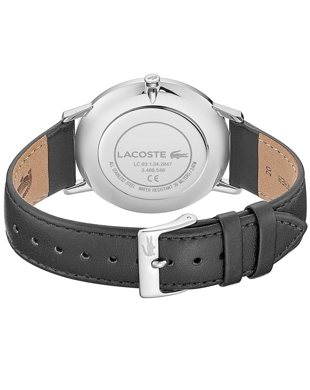 Lacoste Monduhr Schwarzes Leder