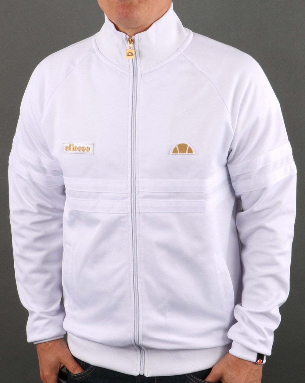 Ellesse – Rimini Trainingsjacke Weiß/Gold