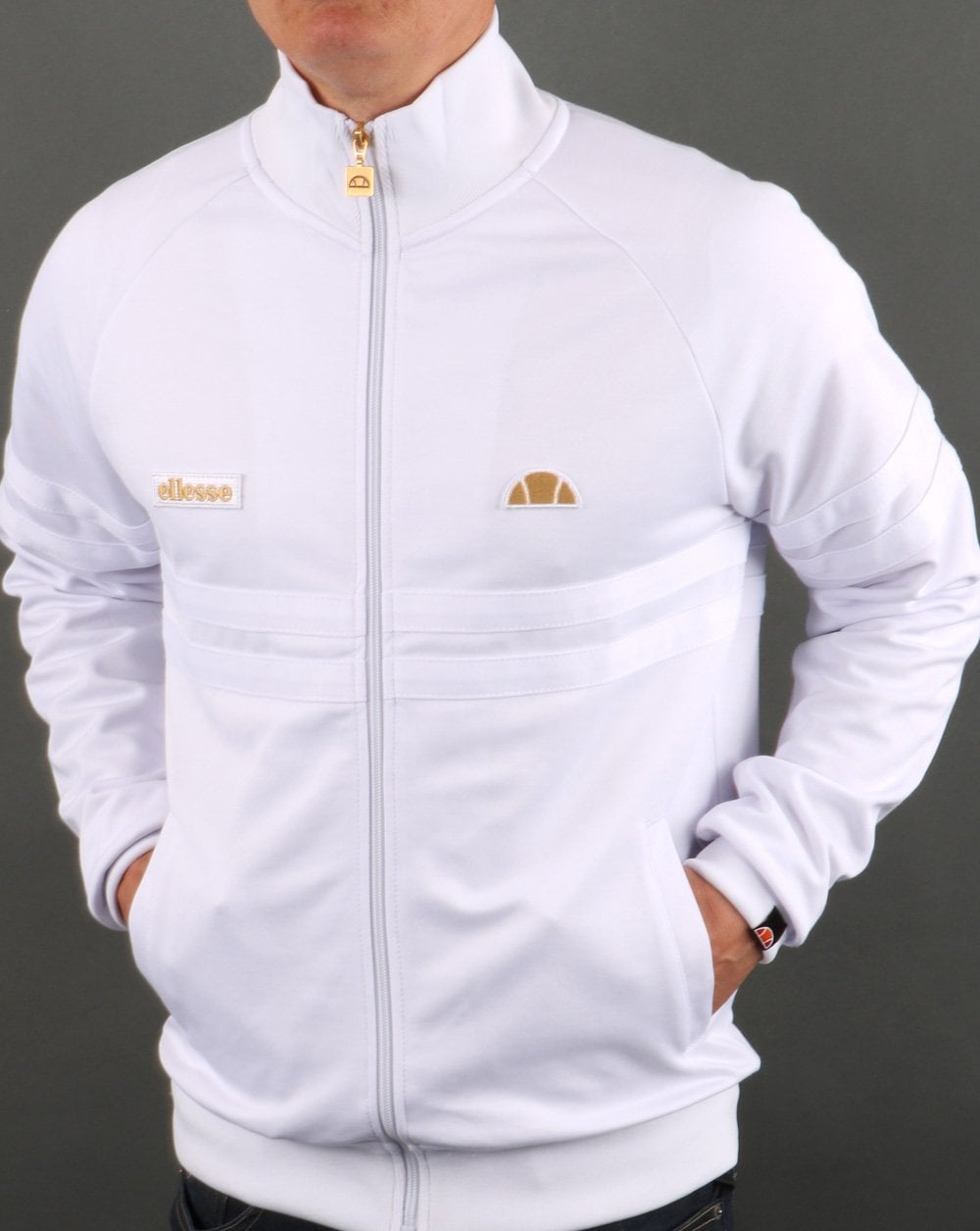 Ellesse – Rimini Trainingsjacke Weiß/Gold
