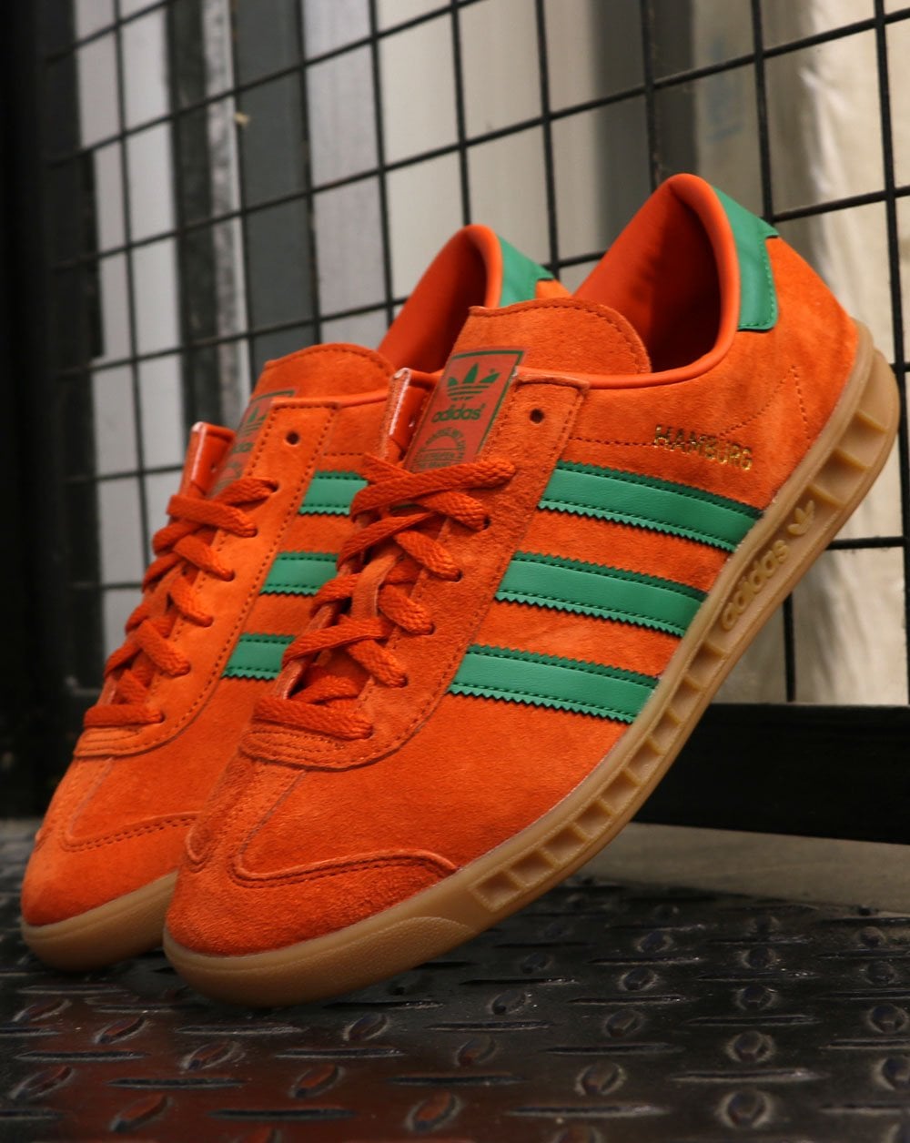 Adidas Hamburg Sneakers Leuchtendes Orange/Grün