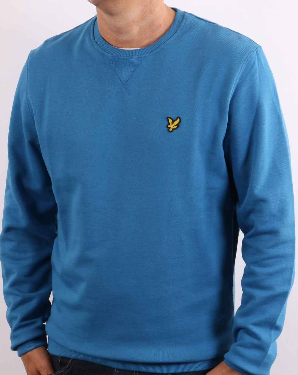 Lyle &amp; Scott – Sweatshirt mit Rundhalsausschnitt in Yale-Blau