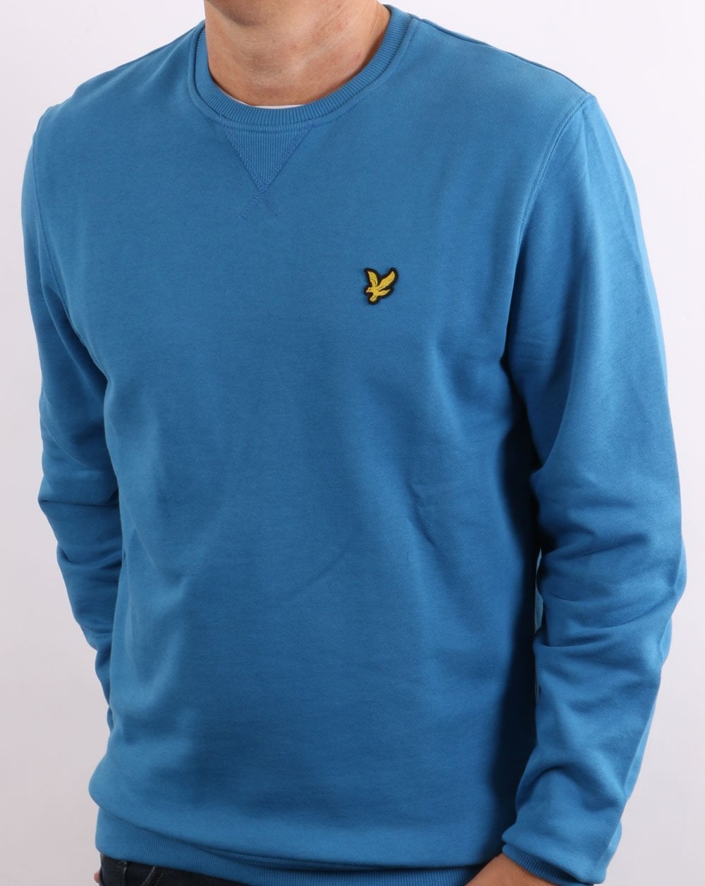 Lyle &amp; Scott – Sweatshirt mit Rundhalsausschnitt in Yale-Blau
