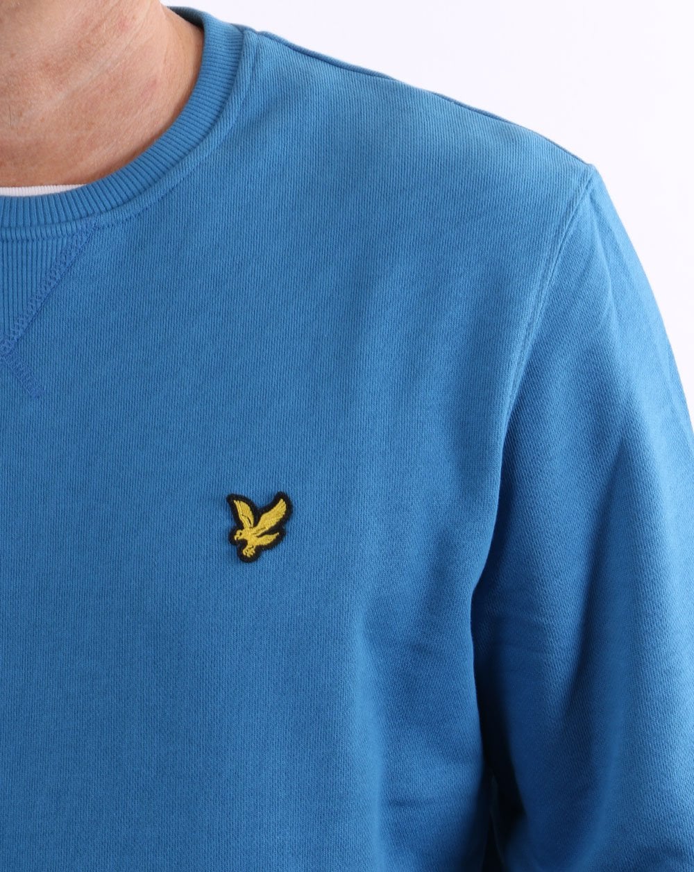 Lyle &amp; Scott – Sweatshirt mit Rundhalsausschnitt in Yale-Blau