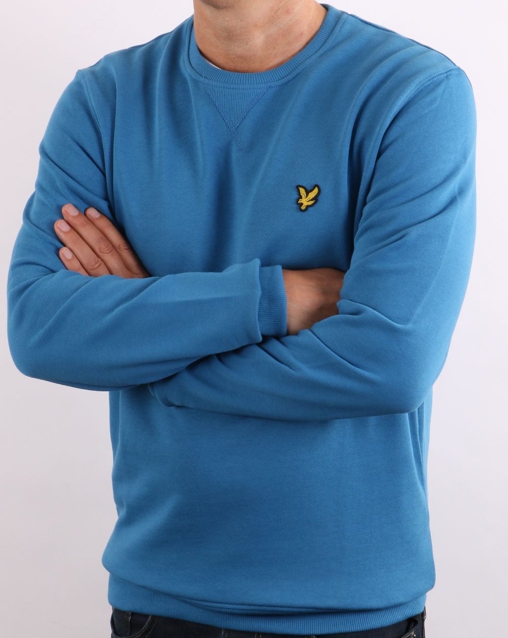 Lyle &amp; Scott – Sweatshirt mit Rundhalsausschnitt in Yale-Blau