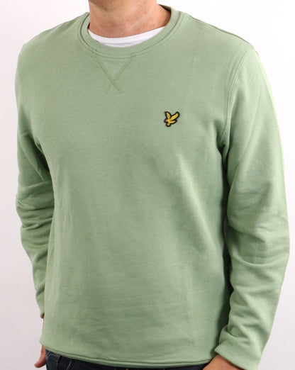 Lyle &amp; Scott Sweatshirt mit Rundhalsausschnitt, Farngrün