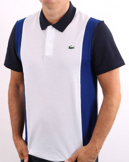 Lacoste Sport Panel Poloshirt Weiß/Blau