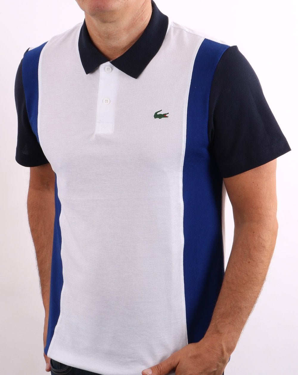Lacoste Sport Panel Poloshirt Weiß/Blau